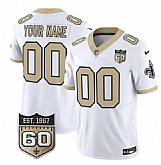 Men's New Orleans Saints Active Player Custom White F.U.S.E. 60th Anniversary Patch Vapor Limited Stitched Jersey,baseball caps,new era cap wholesale,wholesale hats