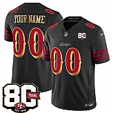 Men's San Francisco 49ers Active Player Custom Black 80th Anniversary Patch Rivalries 2026 F.U.S.E. Vapor Untouchable Limited Stitched Jersey,baseball caps,new era cap wholesale,wholesale hats