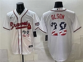 Men's Atlanta Braves #28 Matt Olson White USA 250 Fourth of July Home Stadium Stitched Jersey Dzhi,baseball caps,new era cap wholesale,wholesale hats
