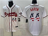 Men's Atlanta Braves #44 Hank Aaron White USA 250 Fourth of July Home Stadium Stitched Jersey Dzhi,baseball caps,new era cap wholesale,wholesale hats