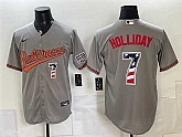 Men's Baltimore Orioles #7 Jackson Holliday Gray USA 250 Fourth of July Home Stitched Jersey Dzhi,baseball caps,new era cap wholesale,wholesale hats