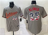 Men's Baltimore Orioles #25 Pete Alonso Gray USA 250 Fourth of July Home Stitched Jersey Dzhi,baseball caps,new era cap wholesale,wholesale hats