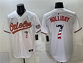 Men's Baltimore Orioles #7 Jackson Holliday White USA 250 Fourth of July Home Stitched Jersey Dzhi,baseball caps,new era cap wholesale,wholesale hats