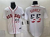 Men's Boston Red Sox #55 Ranger Suarez White 2026 USA 250 Fourth of July Home Stitched Jersey Dzhi,baseball caps,new era cap wholesale,wholesale hats