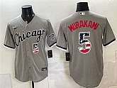 Men's Chicago White Sox #5 Munetaka Murakami Gray 2026 USA 250 Fourth of July Stitched Jersey Dzhi,baseball caps,new era cap wholesale,wholesale hats