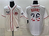 Men's Cincinnati Reds #26 Chase Burns White 2026 USA 250 Fourth of July Home Stitched Jersey Dzhi,baseball caps,new era cap wholesale,wholesale hats