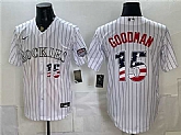 Men's Colorado Rockies #15 Hunter Goodman White 2026 USA 250 Fourth of July Home Stitched Jersey Dzhi,baseball caps,new era cap wholesale,wholesale hats