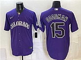 Men's Colorado Rockies #15 Hunter Goodman Purple Stitched Jersey,baseball caps,new era cap wholesale,wholesale hats