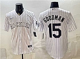 Men's Colorado Rockies #15 Hunter Goodman White Home Stitched Jersey,baseball caps,new era cap wholesale,wholesale hats