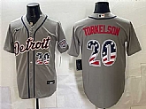 Men's Detroit Tigers #20 Spencer Torkelson Gray 2026 USA 250 Fourth of July Stitched Jersey Dzhi,baseball caps,new era cap wholesale,wholesale hats
