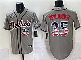 Men's Detroit Tigers #35 Justin Verlander Gray 2026 USA 250 Fourth of July Stitched Jersey Dzhi,baseball caps,new era cap wholesale,wholesale hats