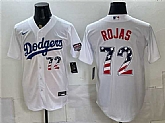 Men's Los Angeles Dodgers #72 Miguel Rojas White USA 250 Fourth of July Home Stitched Jersey Dzhi,baseball caps,new era cap wholesale,wholesale hats