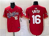 Men's Los Angeles Dodgers x One Piece #16 Will Smith Red Vapor Premier Limited Stitched Jersey Dzhi,baseball caps,new era cap wholesale,wholesale hats