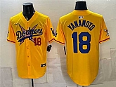 Men's Los Angeles Dodgers x One Piece #18 Yoshinobu Yamamoto Yellow Vapor Premier Limited Stitched Jersey Dzhi,baseball caps,new era cap wholesale,wholesale hats
