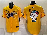 Men's Los Angeles Dodgers x One Piece Team Big Logo Yellow Vapor Premier Limited Stitched Jersey Dzhi,baseball caps,new era cap wholesale,wholesale hats