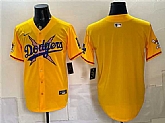 Men's Los Angeles Dodgers x One Piece Blank Yellow Vapor Premier Limited Stitched Jersey Dzhi,baseball caps,new era cap wholesale,wholesale hats