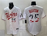 Men's Minnesota Twins #25 Byron Buxton White 2026 USA 250 Fourth of July Stitched Jersey Dzhi,baseball caps,new era cap wholesale,wholesale hats