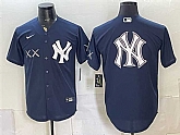 Men's New York Yankees x KAWS Team Big Logo Navy Stadium Stitched Jersey Dzhi,baseball caps,new era cap wholesale,wholesale hats
