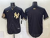 Men's New York Yankees Blank Black Gold With Patch Stitched Jersey Dzhi,baseball caps,new era cap wholesale,wholesale hats