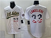 Men's Oakland Athletics #23 Shea Langeliers White 250 Fourth of July Home Stadium Stitched Jersey Dzhi,baseball caps,new era cap wholesale,wholesale hats