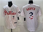 Men's Philadelphia Phillies #3 Bryce Harper White USA 250 Fourth of July Home Stitched Jersey Dzhi,baseball caps,new era cap wholesale,wholesale hats