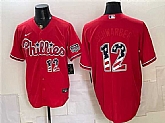 Men's Philadelphia Phillies #12 Kyle Schwarber Red USA 250 Fourth of July Home Stitched Jersey Dzhi,baseball caps,new era cap wholesale,wholesale hats