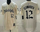 Men's Philadelphia Phillies #12 Kyle Schwarber Cream Gothic Vapor Limited Stitched Jersey Dzhi,baseball caps,new era cap wholesale,wholesale hats