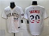Men's Pittsburgh Pirates #30 Paul Skenes White USA 250 Fourth of July Stitched Jersey Dzhi,baseball caps,new era cap wholesale,wholesale hats