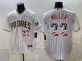 Men's San Diego Padres #22 Mason Miller White USA 250 Fourth of July Home Stitched Jersey Dzhi,baseball caps,new era cap wholesale,wholesale hats