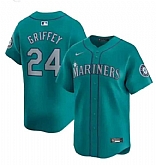 Men's Seattle Mariners #24 Ken Griffey Jr. Aqua Alternate Limited Stitched jersey Dzhi Dzhi,baseball caps,new era cap wholesale,wholesale hats