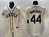 Men's Seattle Mariners #44 Julio Rodriguez Cream 50th Anniversary Alternate Stitched Jersey Dzhi,baseball caps,new era cap wholesale,wholesale hats