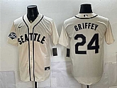Men's Seattle Mariners #24 Ken Griffey Jr. Cream 50th Anniversary Alternate Stitched Jersey Dzhi,baseball caps,new era cap wholesale,wholesale hats