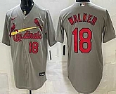 Men's St Louis Cardinals #18 Jordan Walker Grey Stitched Jersey,baseball caps,new era cap wholesale,wholesale hats