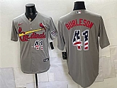 Men's St. Louis Cardinals #41 Alec Burleson Gray USA 250 Fourth of July Stitched Jersey Dzhi,baseball caps,new era cap wholesale,wholesale hats