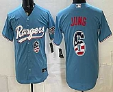 Men's Texas Rangers #6 Josh Jung Blue 2026 USA 250 Fourth of July Stitched Jersey Dzhi,baseball caps,new era cap wholesale,wholesale hats
