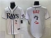 Men's Tampa Bay Rays #2 Yandy Diaz White 2026 USA 250 Fourth of July Home Stitched Jersey Dzhi,baseball caps,new era cap wholesale,wholesale hats