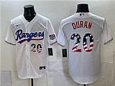 Men's Texas Rangers #20 Ezequiel Duran White 2026 USA 250 Fourth of July Home Stitched Jersey Dzhi,baseball caps,new era cap wholesale,wholesale hats