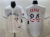 Men's Toronto Blue Jays #84 Dylan Cease White 2026 USA 250 Fourth of July Stitched Jersey Dzhi,baseball caps,new era cap wholesale,wholesale hats