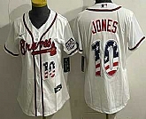 Women's Atlanta Braves #10 Chipper Jones White USA 250 Fourth of July Home Stadium Stitched Jersey Dzhi,baseball caps,new era cap wholesale,wholesale hats