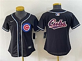 Women's Chicago Cubs Team Big Logo 2026 Fashion Replica Black Out Stitched Jersey(Run Small) Dzhi,baseball caps,new era cap wholesale,wholesale hats