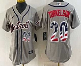 Women's Detroit Tigers #20 Spencer Torkelson Grey 2026 USA 250 Fourth of July Stitched Jersey Dzhi,baseball caps,new era cap wholesale,wholesale hats