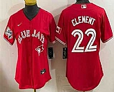Women's Toronto Blue Jays #22 Ernie Clement Red 50 Seasons Patch Stitched Jersey,baseball caps,new era cap wholesale,wholesale hats