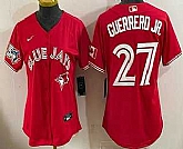 Women's Toronto Blue Jays #27 Vladimir Guerrero Jr Red 50 Seasons Patch Stitched Jersey,baseball caps,new era cap wholesale,wholesale hats