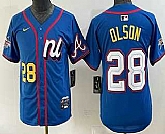 Youth Atlanta Braves #28 Matt Olson Number Blue 2025 All Star Limited Stitched Jersey Dzhi,baseball caps,new era cap wholesale,wholesale hats