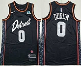 Men's Detroit Pistons #0 Jalen Duren Black 2024 City Icon Sponsor Swingman Jersey,baseball caps,new era cap wholesale,wholesale hats
