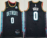 Men's Detroit Pistons #0 Jalen Duren Black 2025 City Sponsor Swingman Jersey,baseball caps,new era cap wholesale,wholesale hats