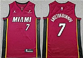 Men's Miami Heat #7 Giannis Antetokounmpo Red 2025 Statement Edition Swingman Stitched Jersey,baseball caps,new era cap wholesale,wholesale hats