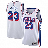 Men's Philadelphia 76ers #23 LeBron James White 2026 Association Edition Stitched Jersey,baseball caps,new era cap wholesale,wholesale hats