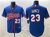 Men's Philadelphia 76ers #23 LeBron James Royal Cool Base Stitched Baseball Jersey,baseball caps,new era cap wholesale,wholesale hats