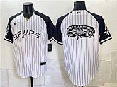 Mens San Antonio Spurs Team Big Logo White Stitched Baseball Jersey,baseball caps,new era cap wholesale,wholesale hats